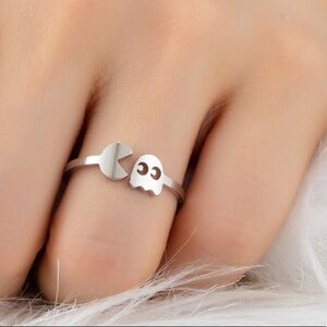 Pac-Man Ghost symbol minimalist simplistic ring NWT